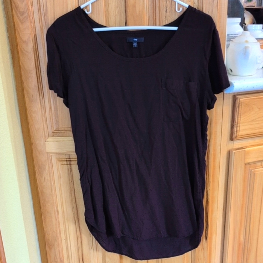 GAP Burgundy Short Sleeve Top Size Medium